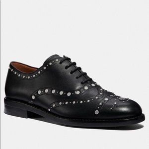 NEW - Coach Leather Tegan Studded Oxfords